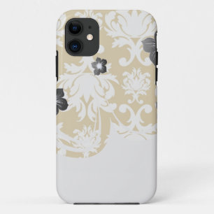white and gold royale lovely damask iPhone 11 case