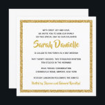 White and Gold Square Bat Mitzvah Invitation<br><div class="desc">This trendy Bat Mitzvah invitation features sparkling faux glitter layered against a solid colour background.  Use the template form to add your own information.  The "Customise" feature can be used to change the font style,  colour and layout.</div>