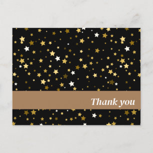 White And Gold Stars Thank you Card