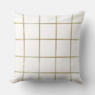 White and gold throw pillow