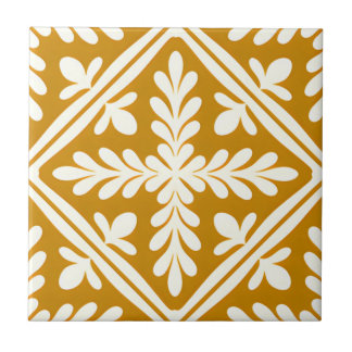 white and gold tiles contemporary floral motifs