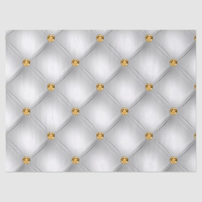 White and Gold Tufted Tissue Paper (Front)