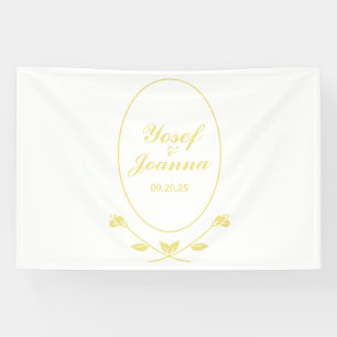 White and Gold Wedding Banner