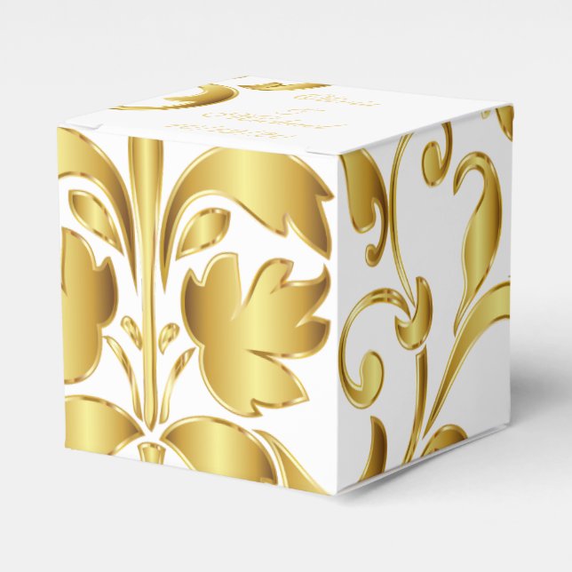 White and Gold Wedding Favours Box (Front Side)