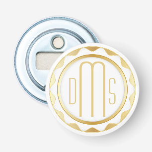 White and Gold with Monogram Bottle Opener