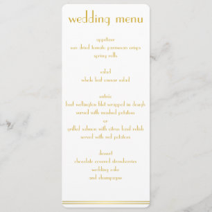 White And Golden Great Gatsby Wedding Menu