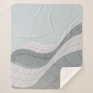 WHITE AND GRAY BUILDING STRUCTURE SHERPA BLANKET