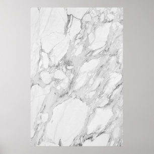 White and Gray Marble Poster