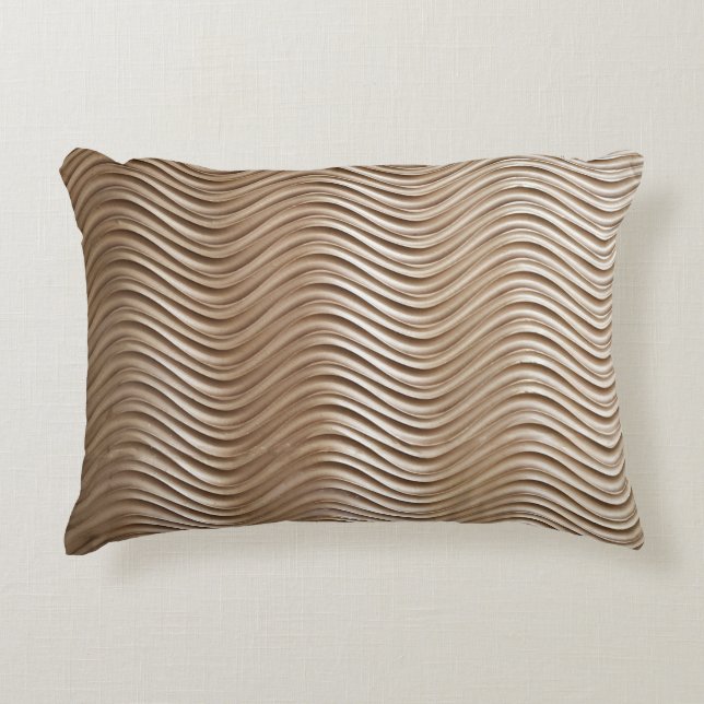 White and gray striped textile decorative cushion (Front)