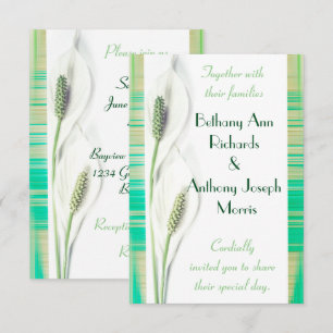 White and Green Calla Lily Wedding Invitation