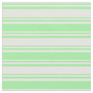 White and Green Coloured Stripes/Lines Pattern Fabric
