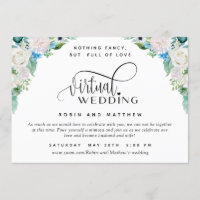 White and Green Floral Online Virtual Wedding