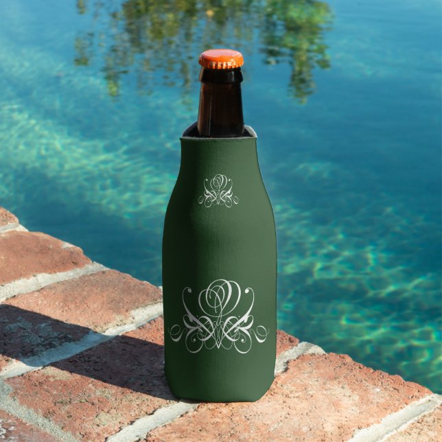 White and Green Flourish Rose Bottle Cooler (In Situ Pool)