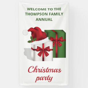 White And Green Gift Boxes With Custom Text Banner