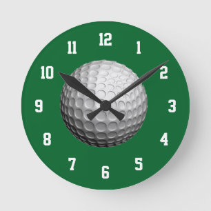 White and Green Golf Clock