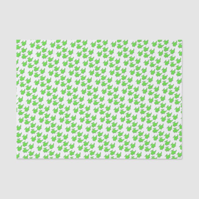White and Green Helicopter Birthday Party Tissue Paper (Front)
