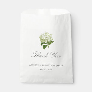 White and Green Hydrangea Elegant Favour Bags