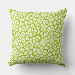 White and green leopard print cushion
