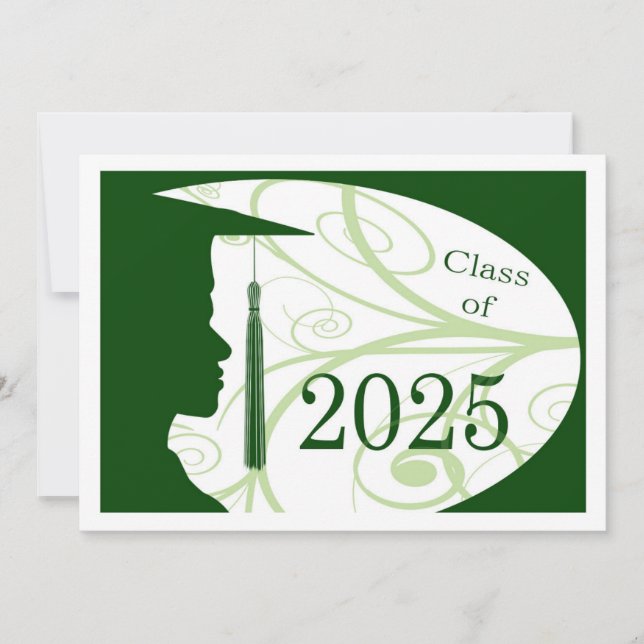 White and Green Man Silhouette 2025 Card (Front)