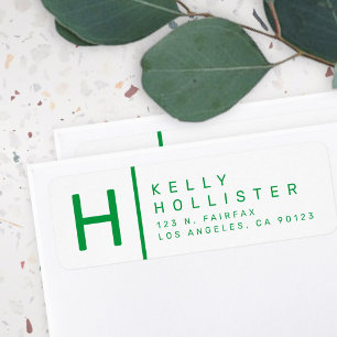 White and Green   Modern Return Address