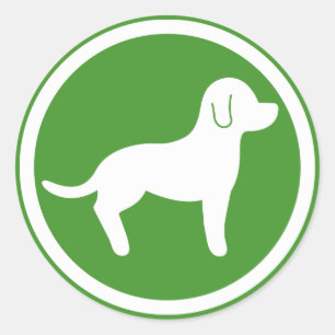 White And Green Pets Welcome Classic Round Sticker