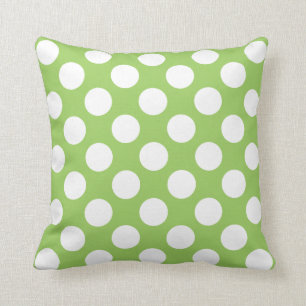 White And Green Polka Dot Pattern Cushion