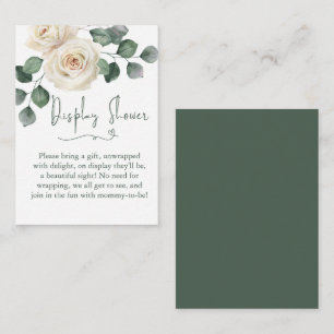 White and Green Rose Display Shower Enclosure Card