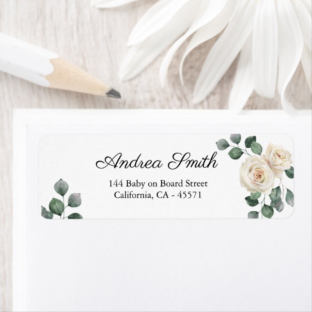 White and Green Rose Return Address  (Insitu)