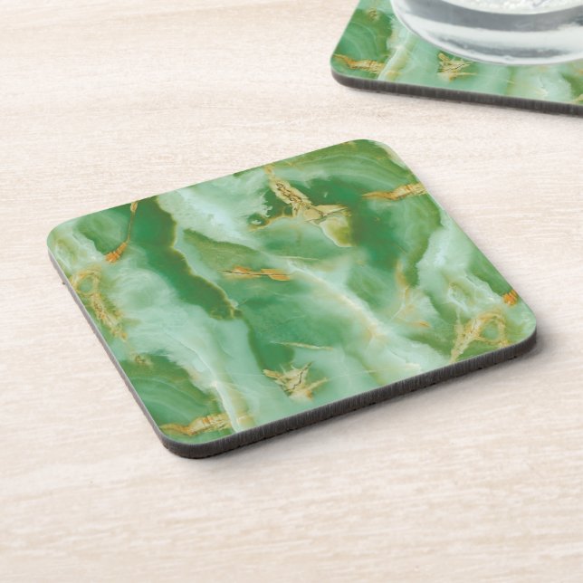 White and green stone texture coaster (Left Side)
