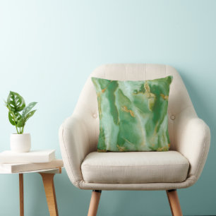 White and green stone texture cushion