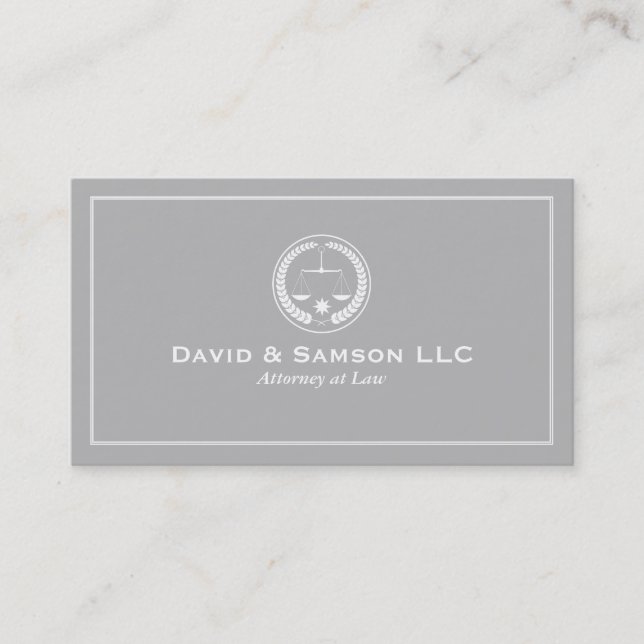 White And Grey 2a Classic Attorney At Law Business Card (Front)