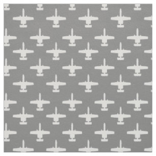 White and Grey A-10 Warthog Attack Jet Pattern Fabric