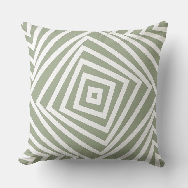 White and Grey Box Spiral Pattern - Throw Pillow (Front)