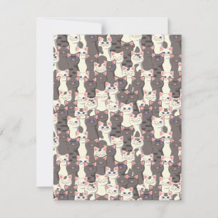 White and grey cats pattern card