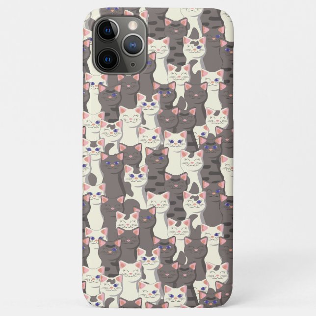 White and grey cats pattern Case-Mate iPhone case (Back)