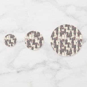 White and grey cats pattern confetti