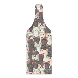 White and grey cats pattern cutting board