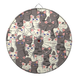 White and grey cats pattern dartboard