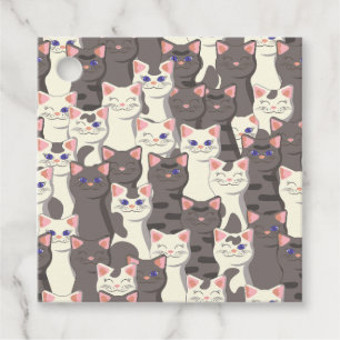 White and grey cats pattern favour tags