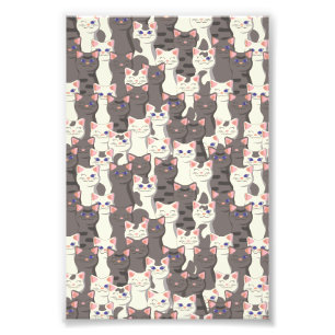 White and grey cats pattern photo print