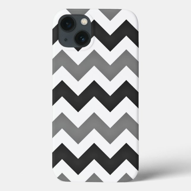 White and Grey Chevron Zigzag Case-Mate iPhone Case (Back)