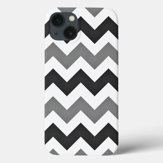 White and Grey Chevron Zigzag Case-Mate iPhone Case (Back)