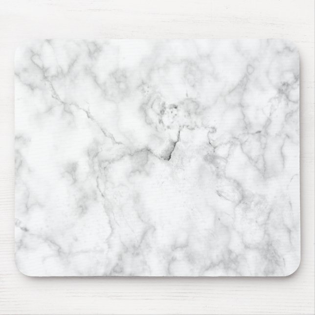 White and grey faux marble texture mouse mat (Front)