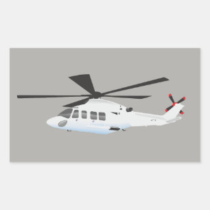White and Grey helicopter Sticker