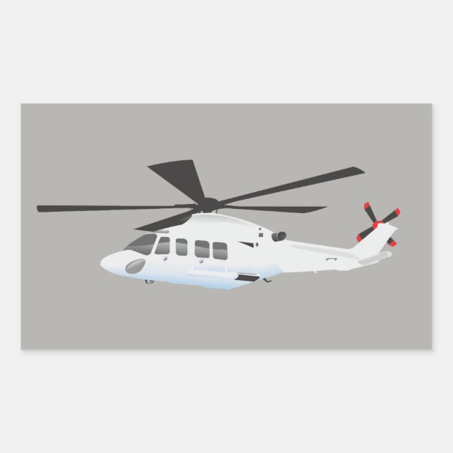 White and Grey helicopter Sticker (Front)