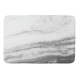 White and Grey Marble  Bath Mat