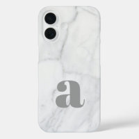 White and Grey Marble Personalised Monogram