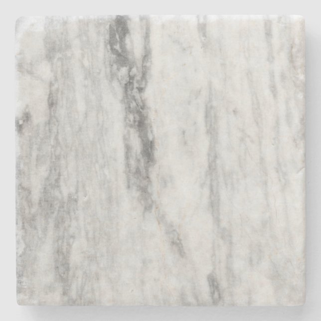 White And Grey Marble Texture Pattern Stone Coaster (Front)