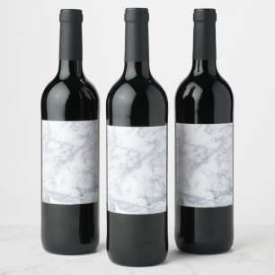 White and Grey Marble Wine Label