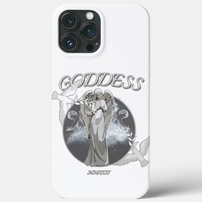 White and Grey Modern Goddess iPhone 13 Pro Cases (Back)
